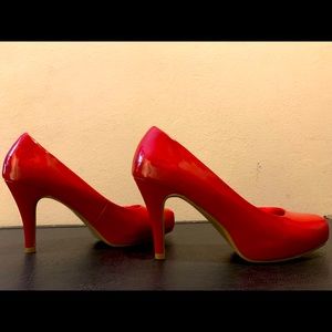Red Patent-Leather Pumps